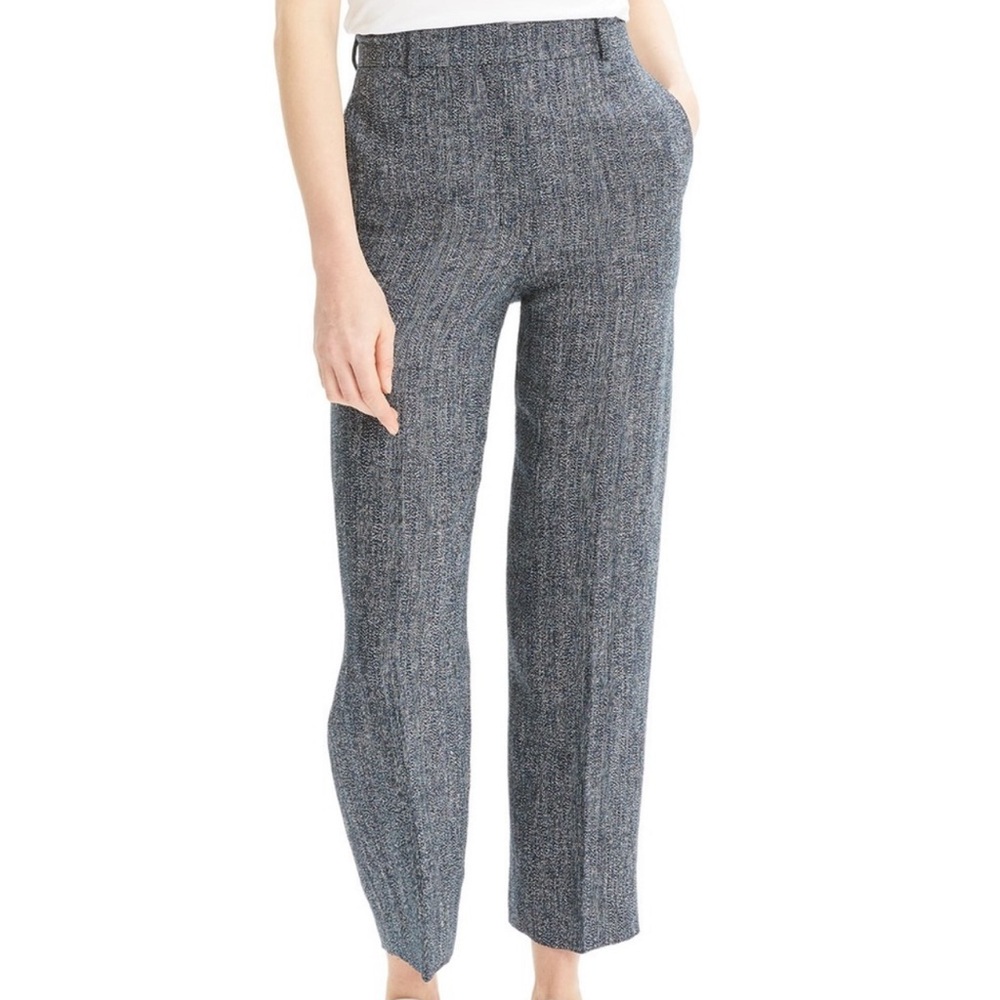 NWT THEORY trecca 2 pants in navy herring melange size 2/4